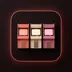 Three small vintage arcade cabinets side by side with glowing screens in coral, cream, and rose on a dark wine charcoal backg